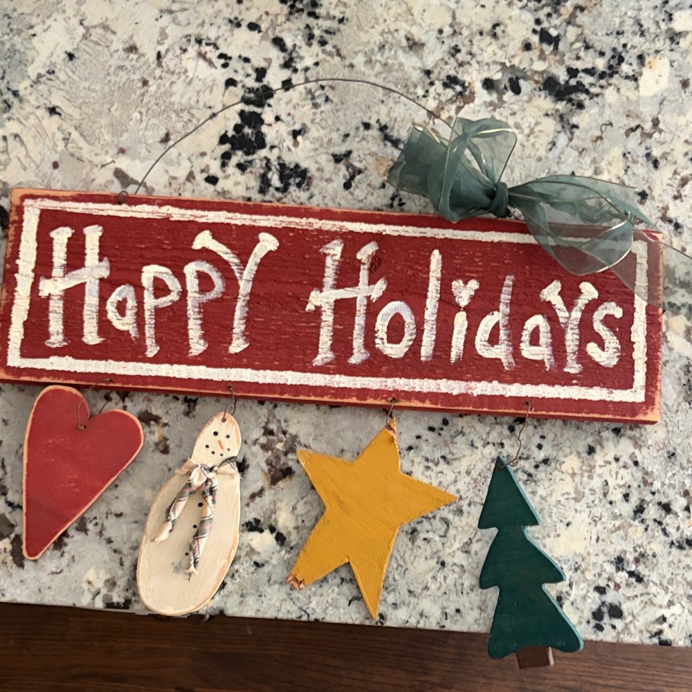 Festive Red 'Happy Holidays' Sign